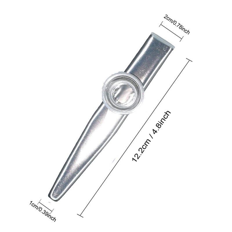 Fartime Silver Exquisite Aluminum Alloy Kazoo With 5 Kazoo Flute Diaphragms And A Beautiful Gift Box-Musical Instruments. (silver) - Image 2